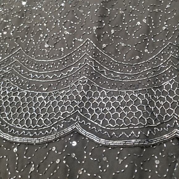 Life & Style New York Formal Silk Beaded Sequin Tiered Formal Party Dress Sz L - Picture 8 of 9